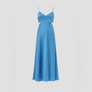 A.L.C. blue Blakely mid cutout open back midi satin dress size 12